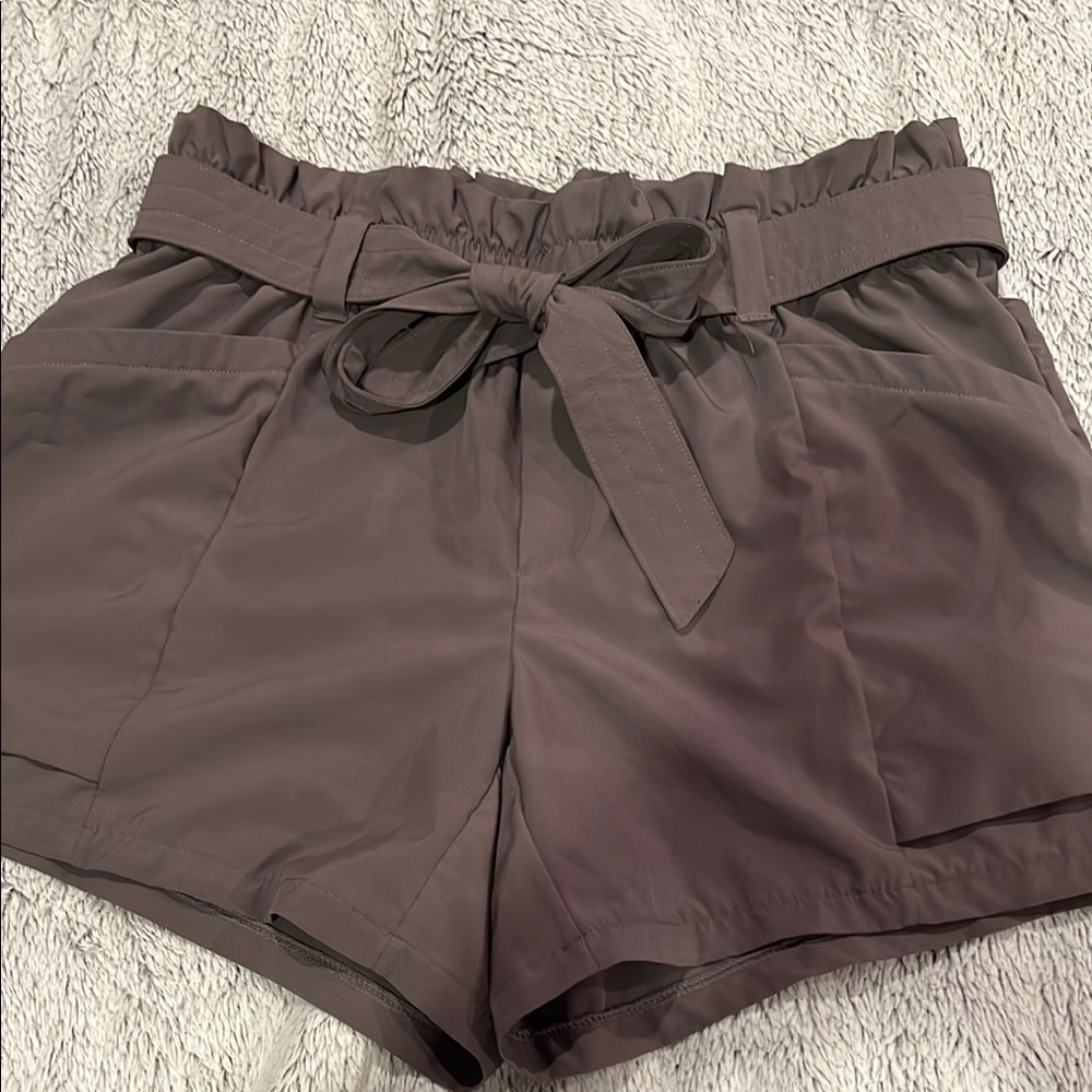 90 Degree By Reflex Gray High Waist Shorts